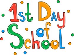 Image that reads 1st Day of School